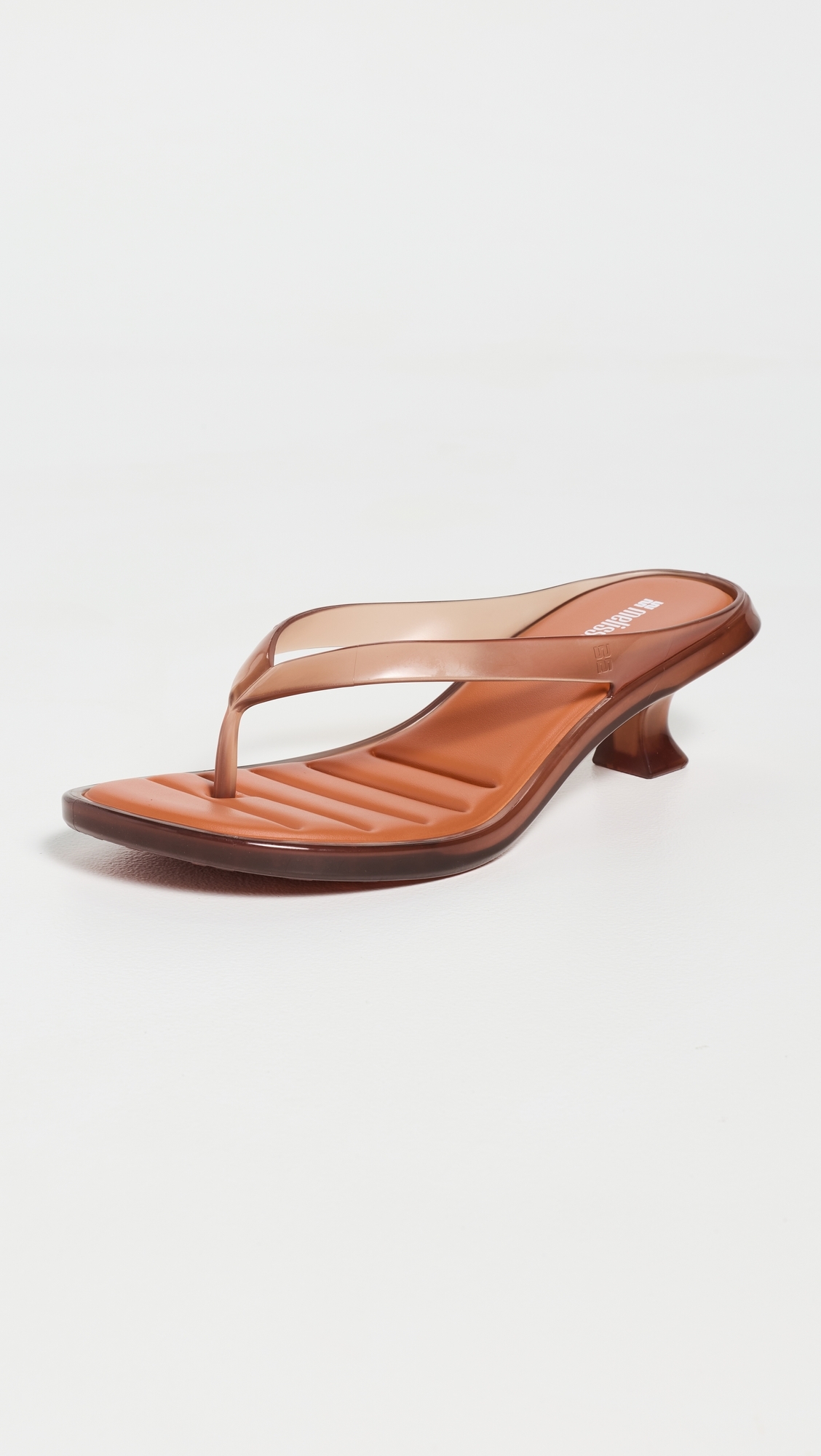 Jelly Kitten Heel Flip Flops Brown