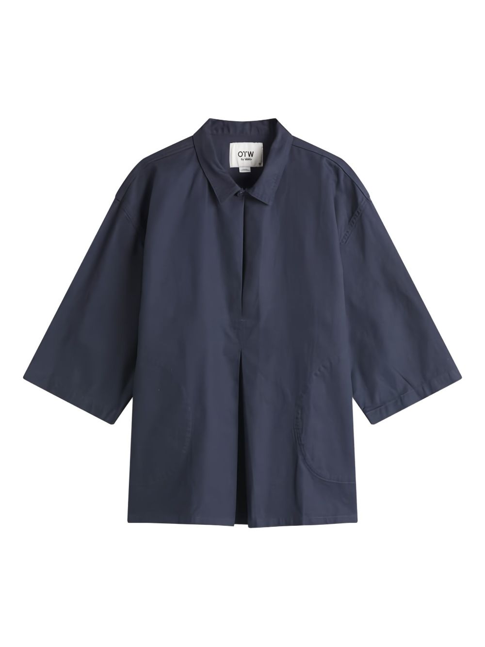 Short-sleeve linen polo shirt - Blue