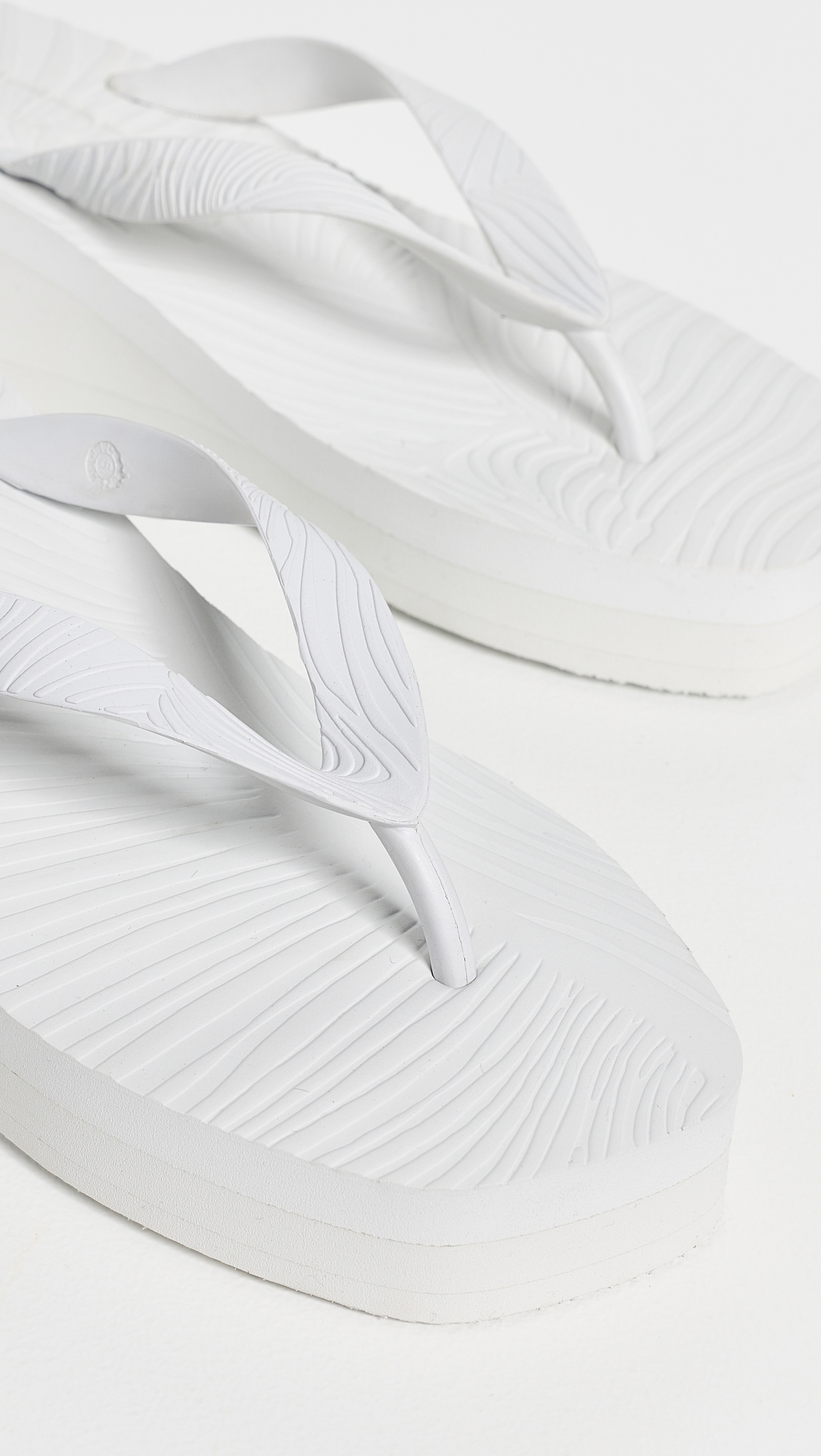 High Platform Flip Flops White