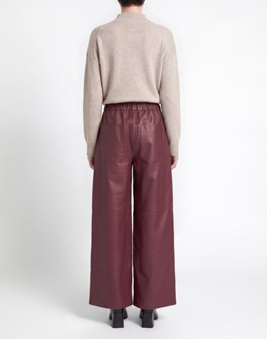 Woman Pants Burgundy Size 0 Lambskin