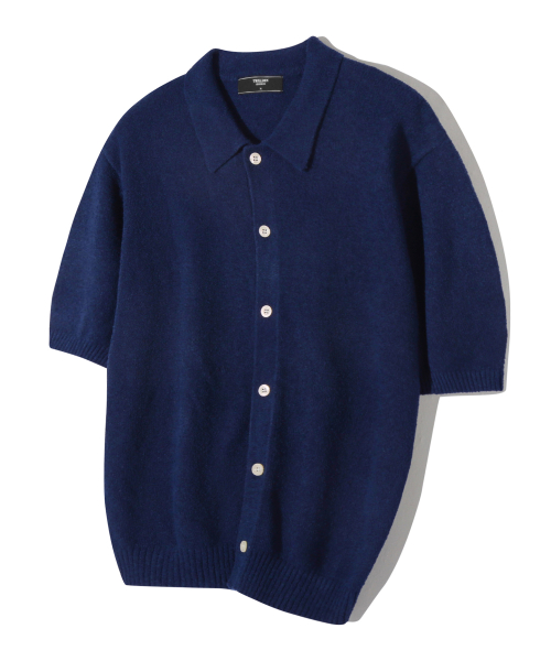 Washable boucle collar short-sleeve knit 9 colors