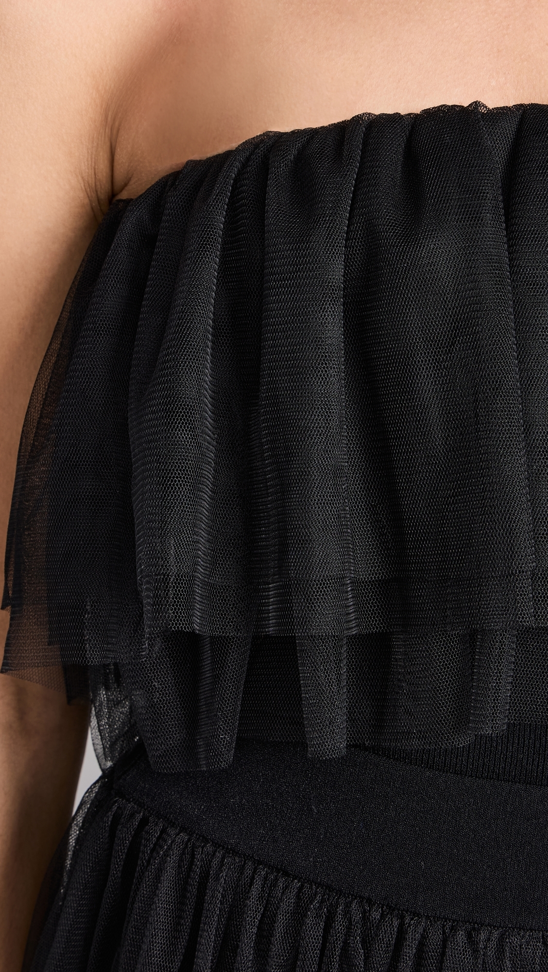 Tulle Tube Top Black