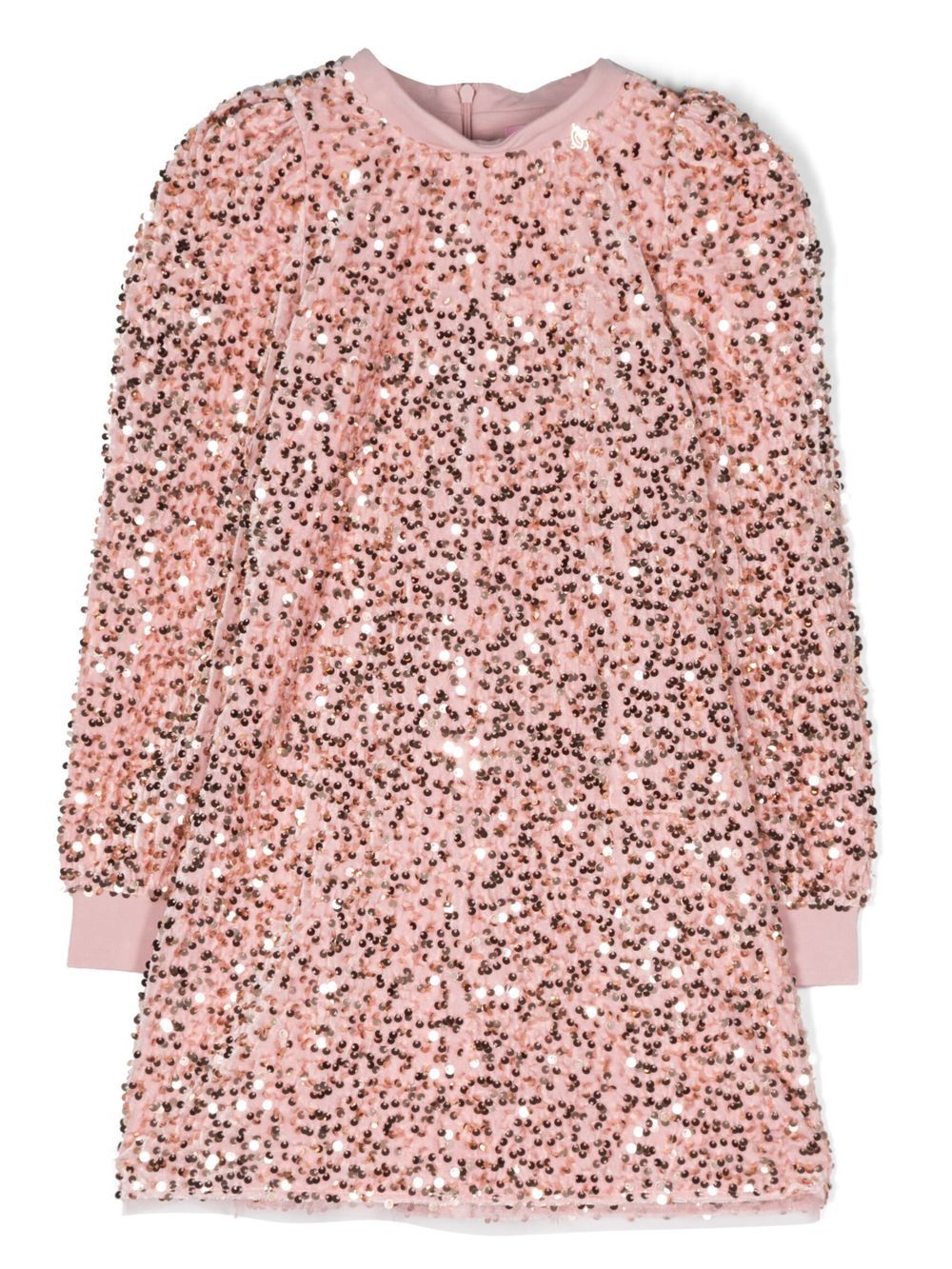 Sequin-design shift-dress - Pink