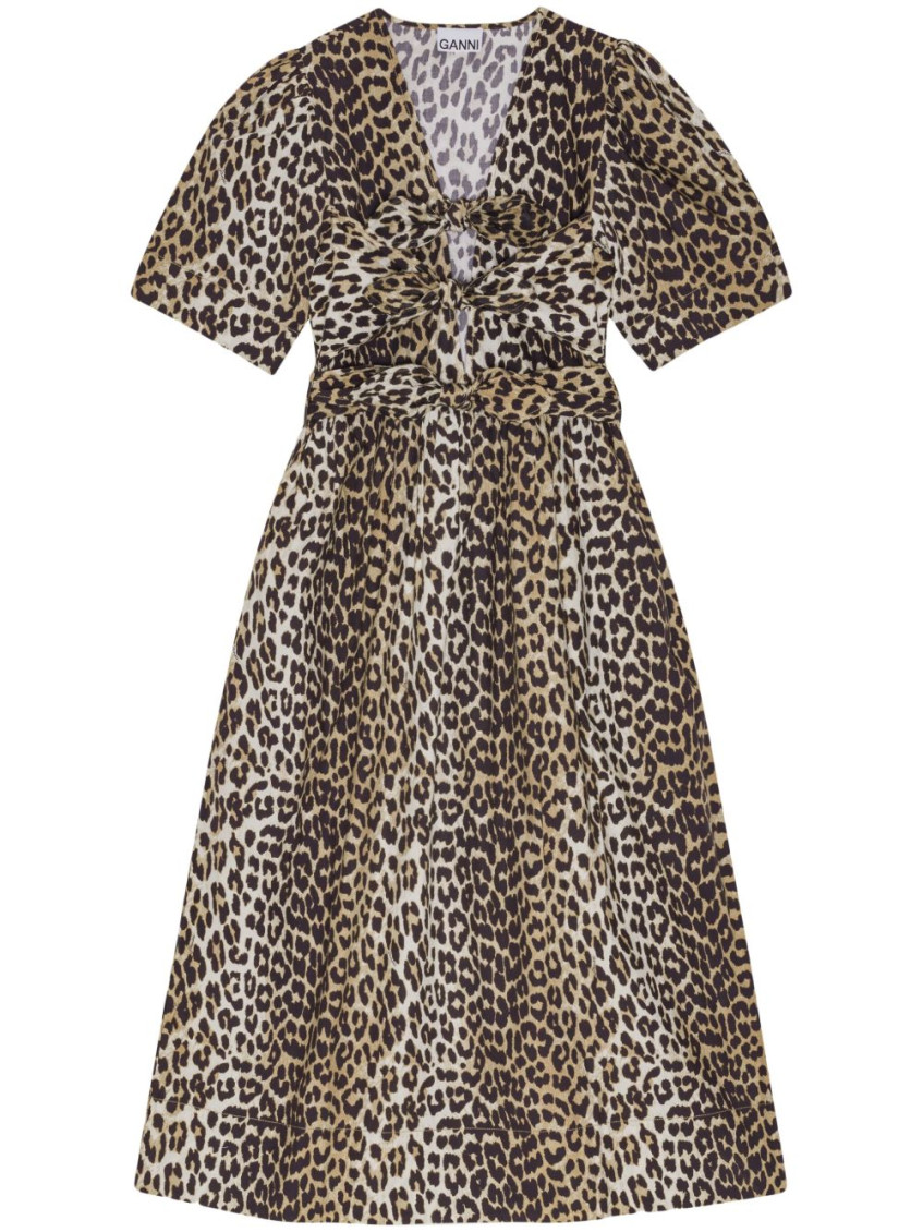 Leopard-print Midi Dress