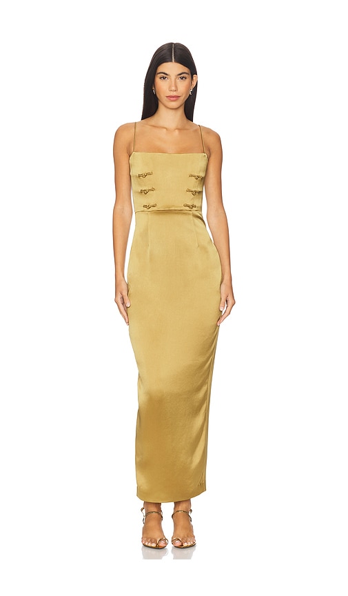 SAU LEE Taylor Dress in Olive.  8. Also in 0, 10, 2