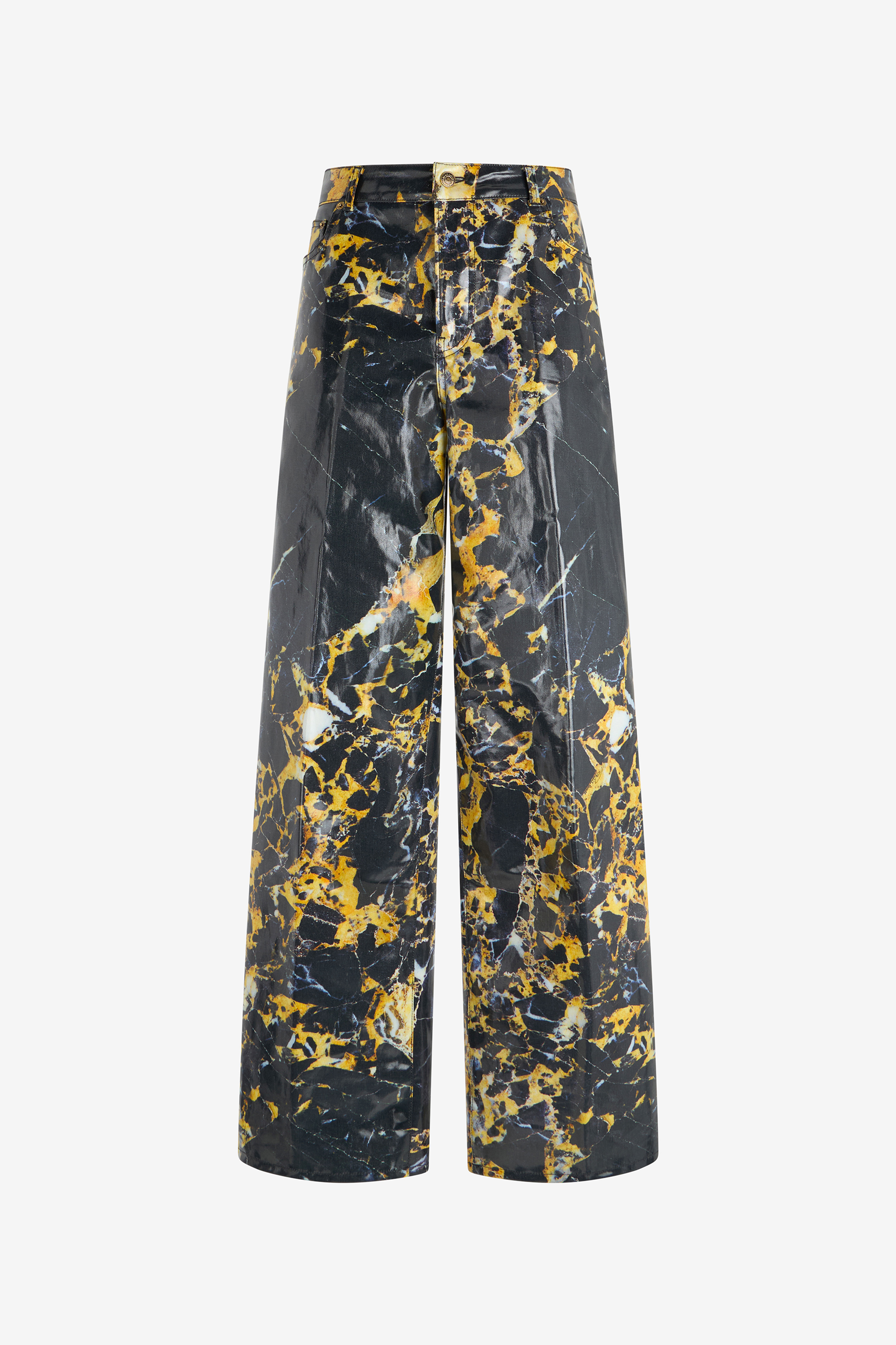 Loose Trousers With Marble Print