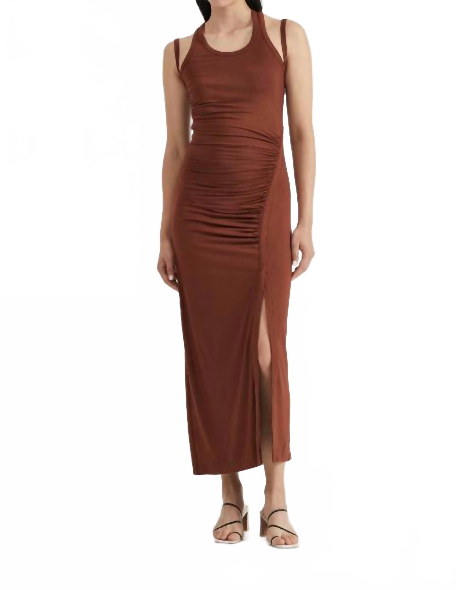 Push Pull Tank Dress In Cinnamon