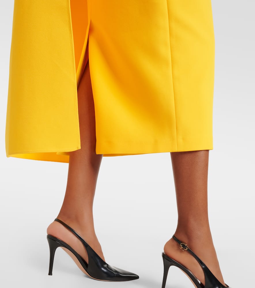 Oria Lupine caped crêpe cocktail dress