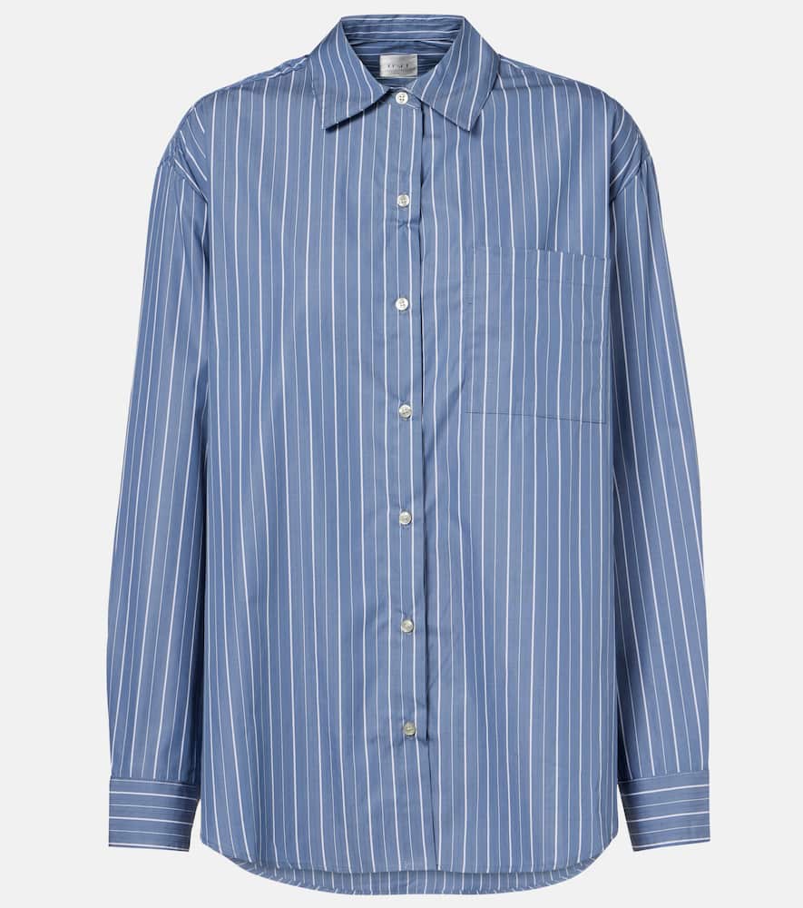 Yoshi striped cotton-blend poplin shirt