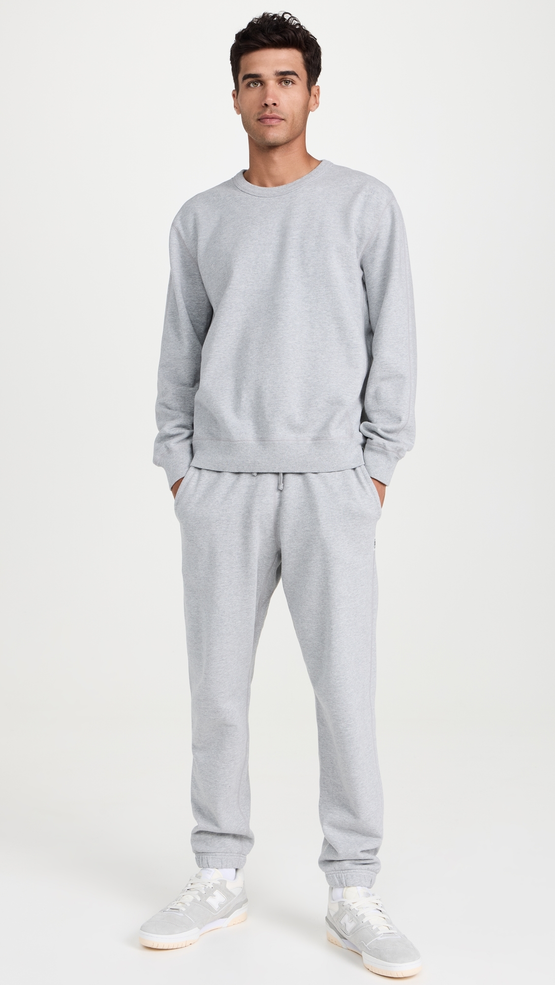 Midweight Terry Classic Crew Neck Sweatshirt Heather Grey