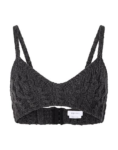 Woman Top Charcoal Size M Wool, Cashmere, Polyamide, Elastane