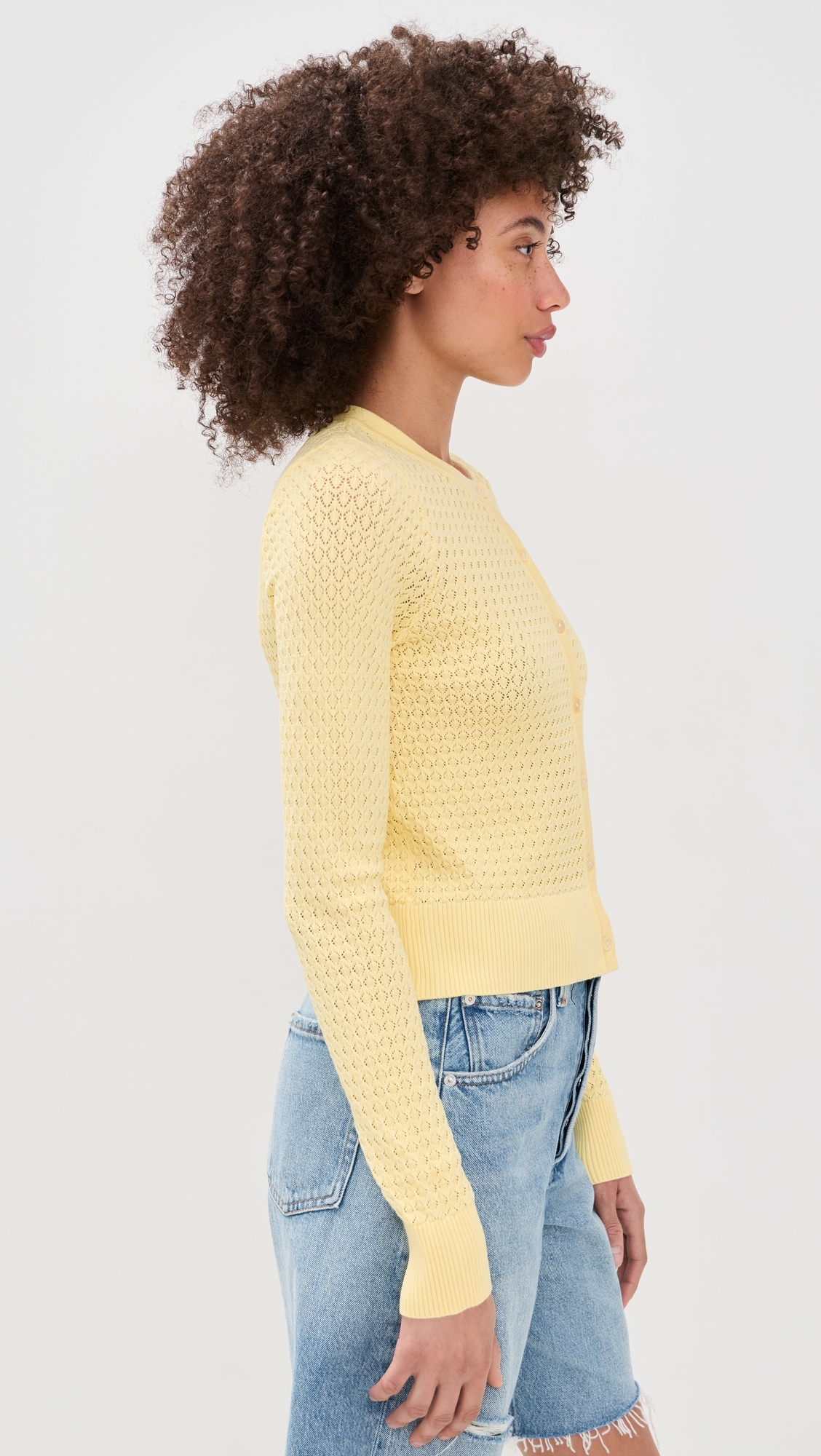 The Pointelle Dani Cardigan Sunshine
