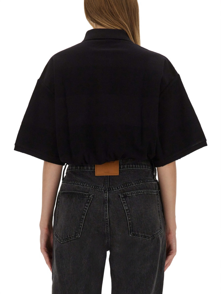Cropped polo shirt - Black