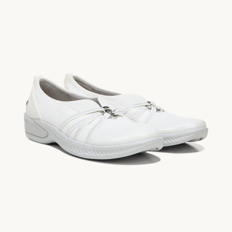 For Niche Slip On Shoes Bright White Fabric