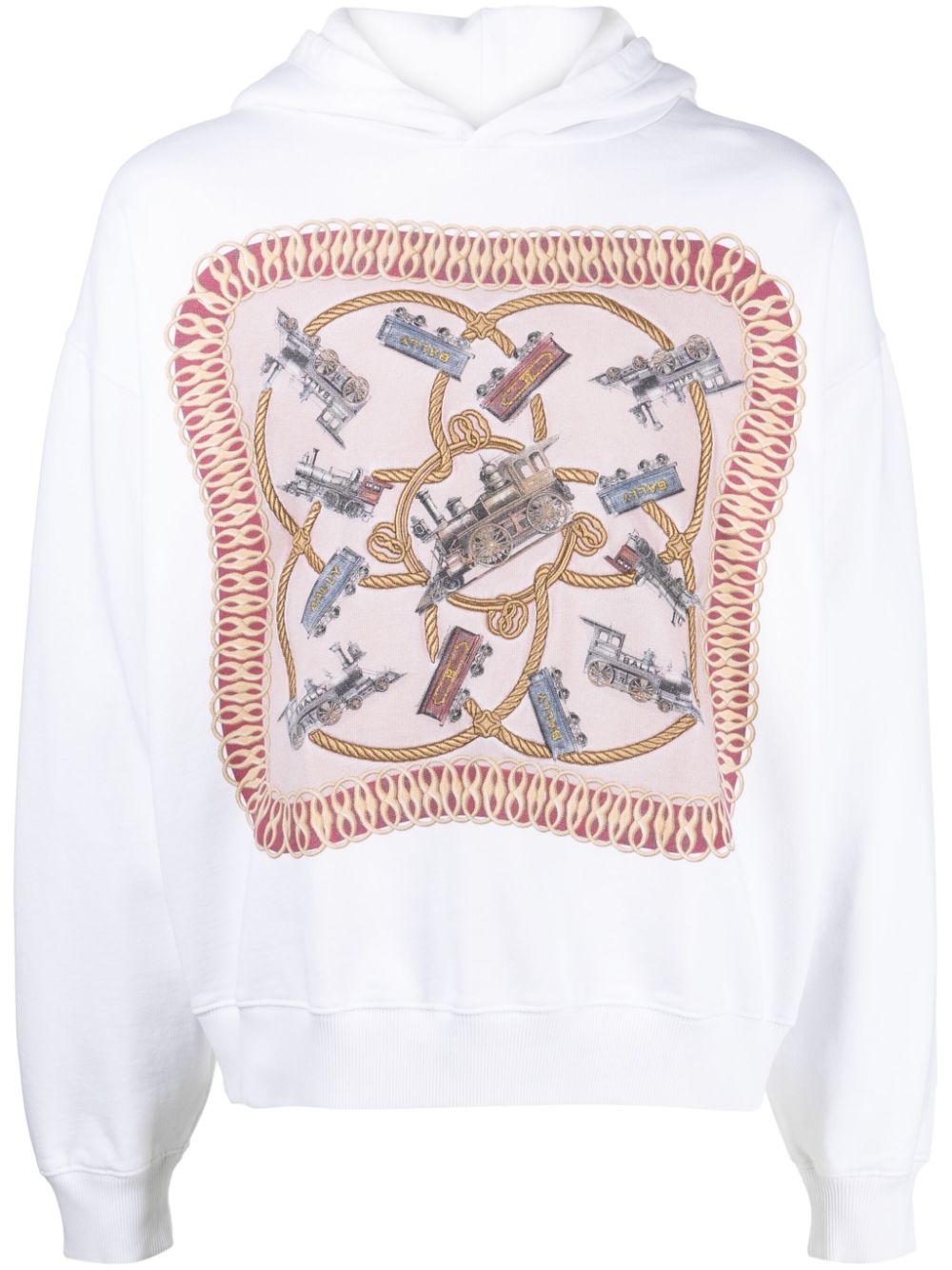 Graphic-print organic cotton hoodie - White