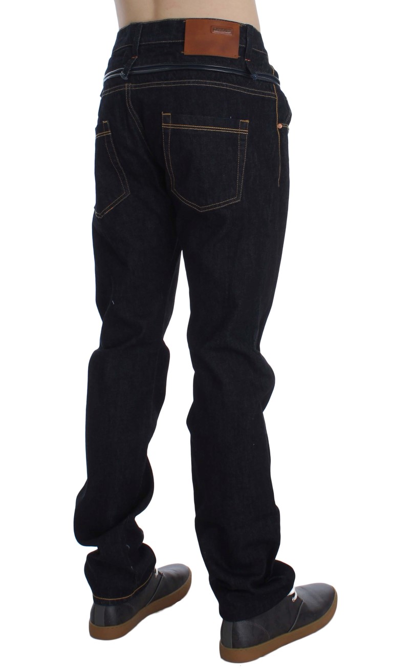 Acht Blue Cotton Regular Straight Fit Men's Jean