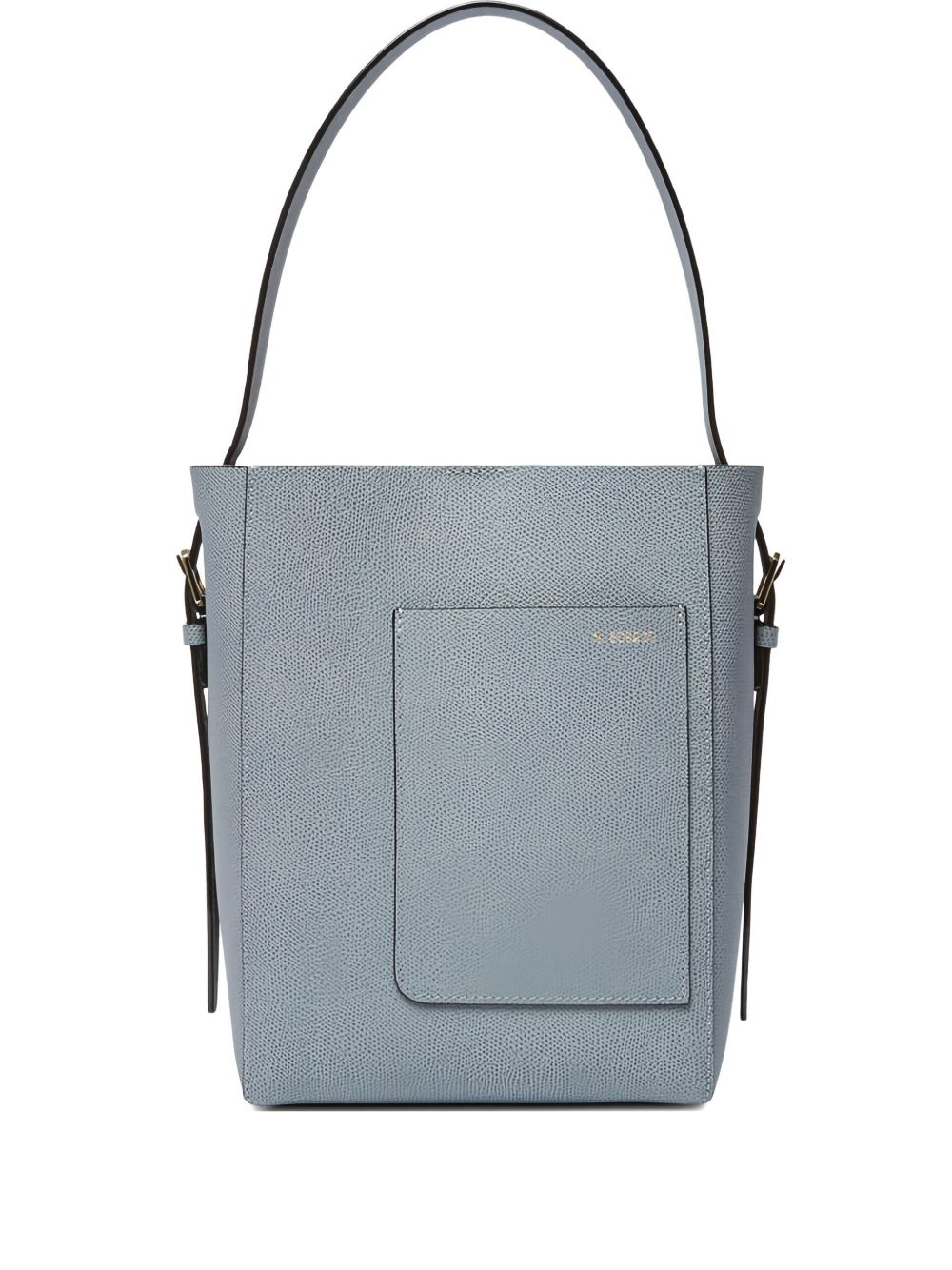 Medium leather bucket bag - Blue
