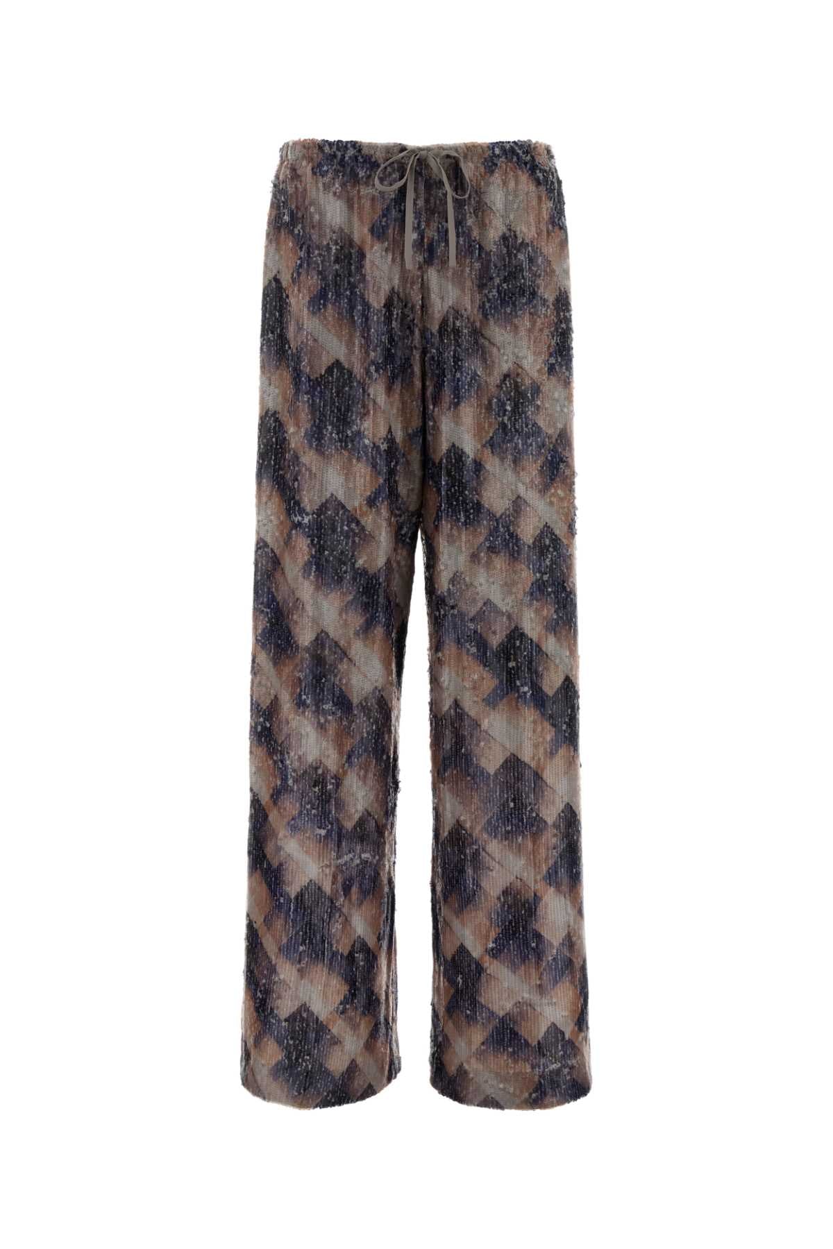 Argyle-Patterned Viscose Trousers — Purple