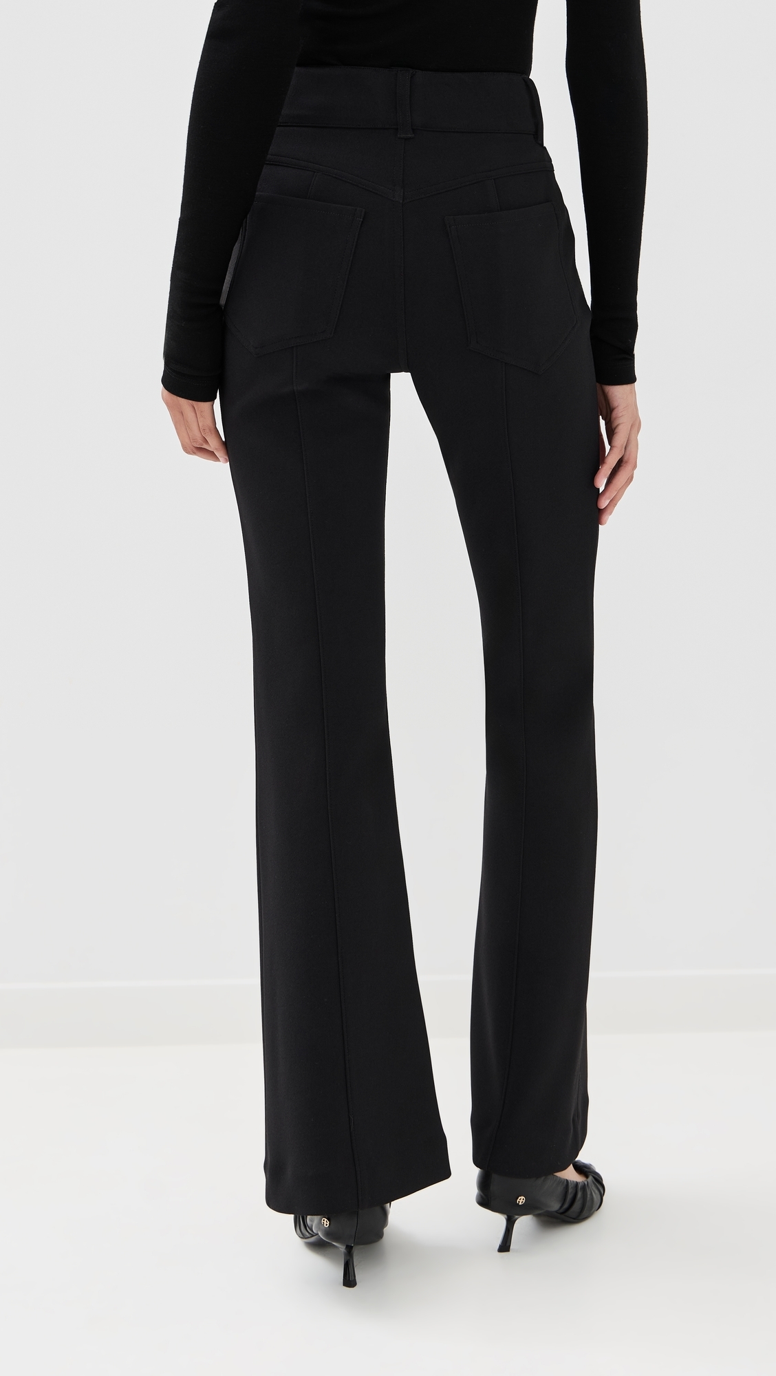 Kalea Pants in Compact Stretch Crepe Black
