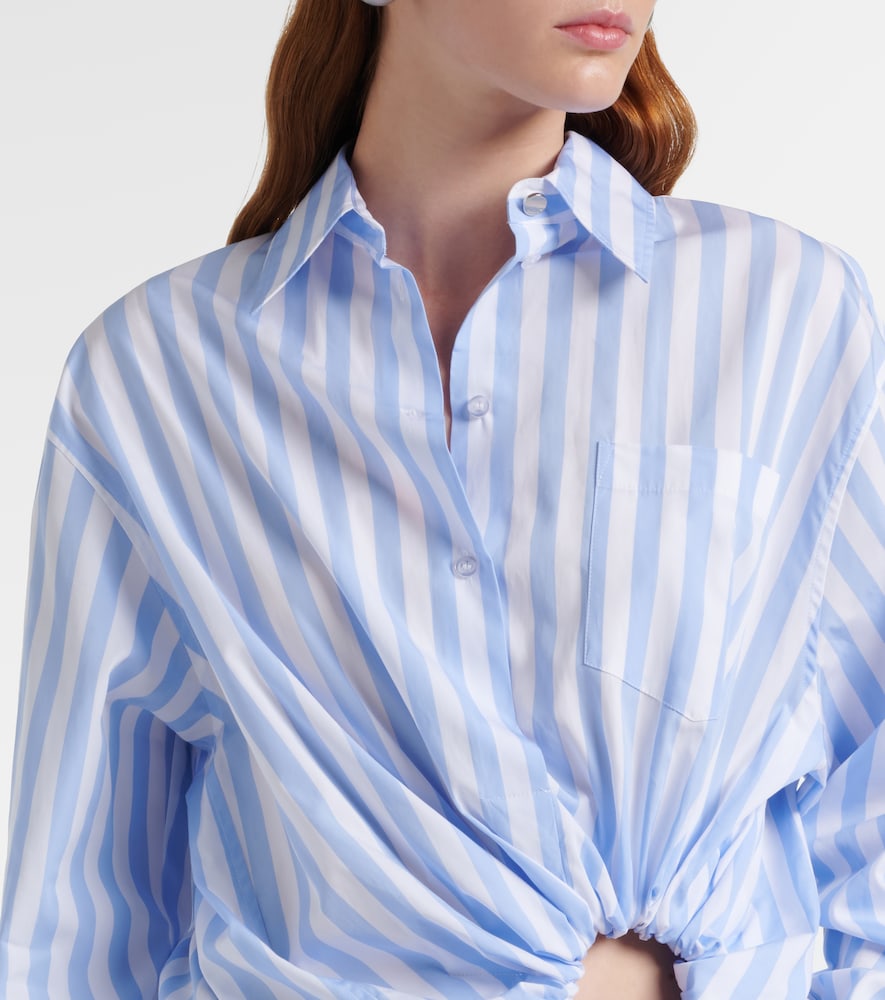 Palmizi cutout striped cotton poplin shirt