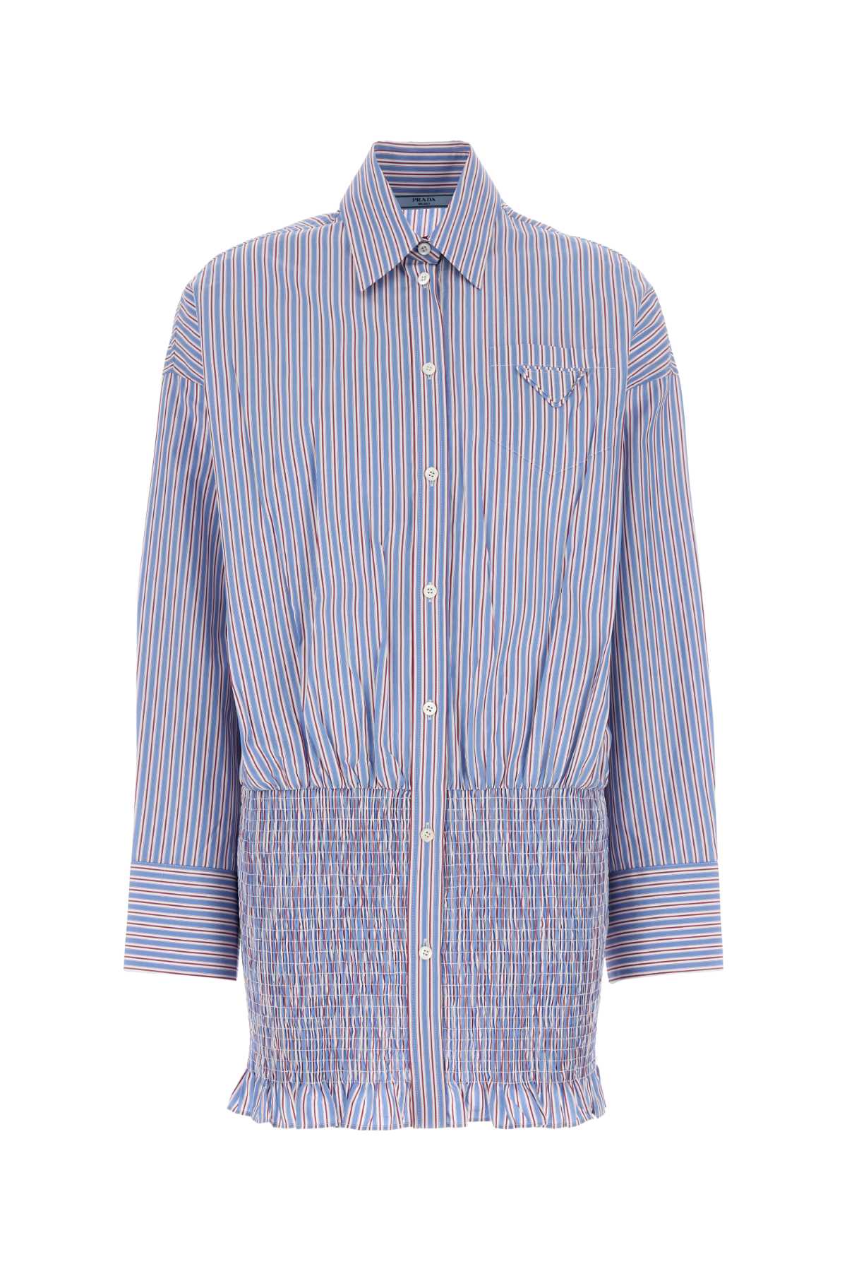 Embroidered Poplin Shirt — Blue