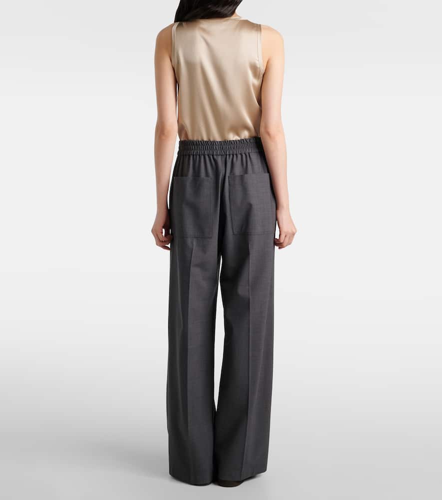 Wool-blend wide-leg jeans