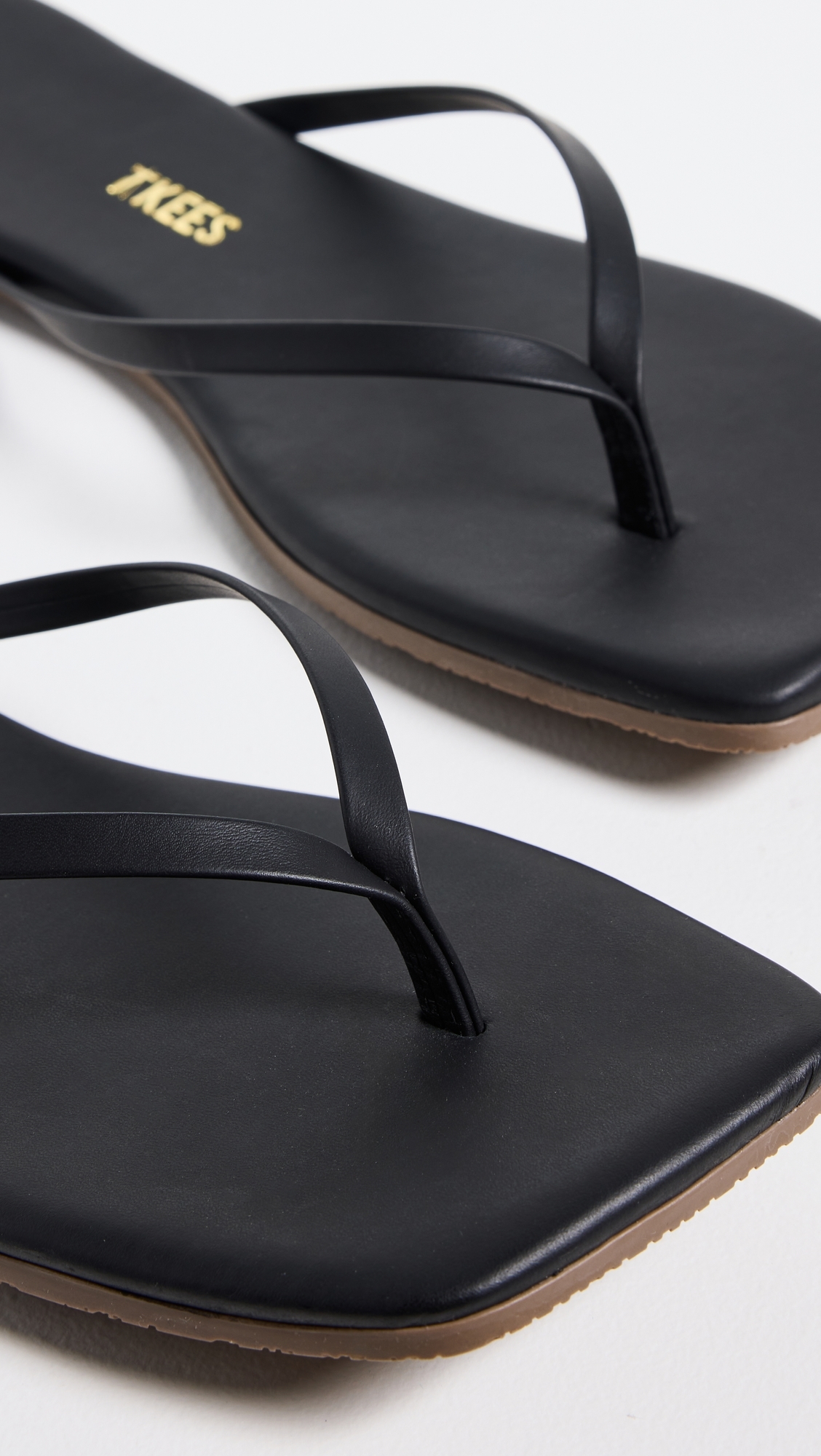 Square Toe Lily Flip Flops Black