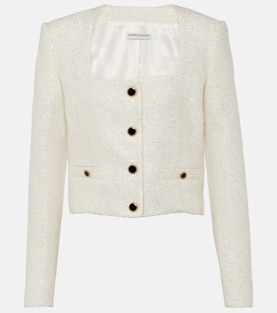 Sequined tweed jacket