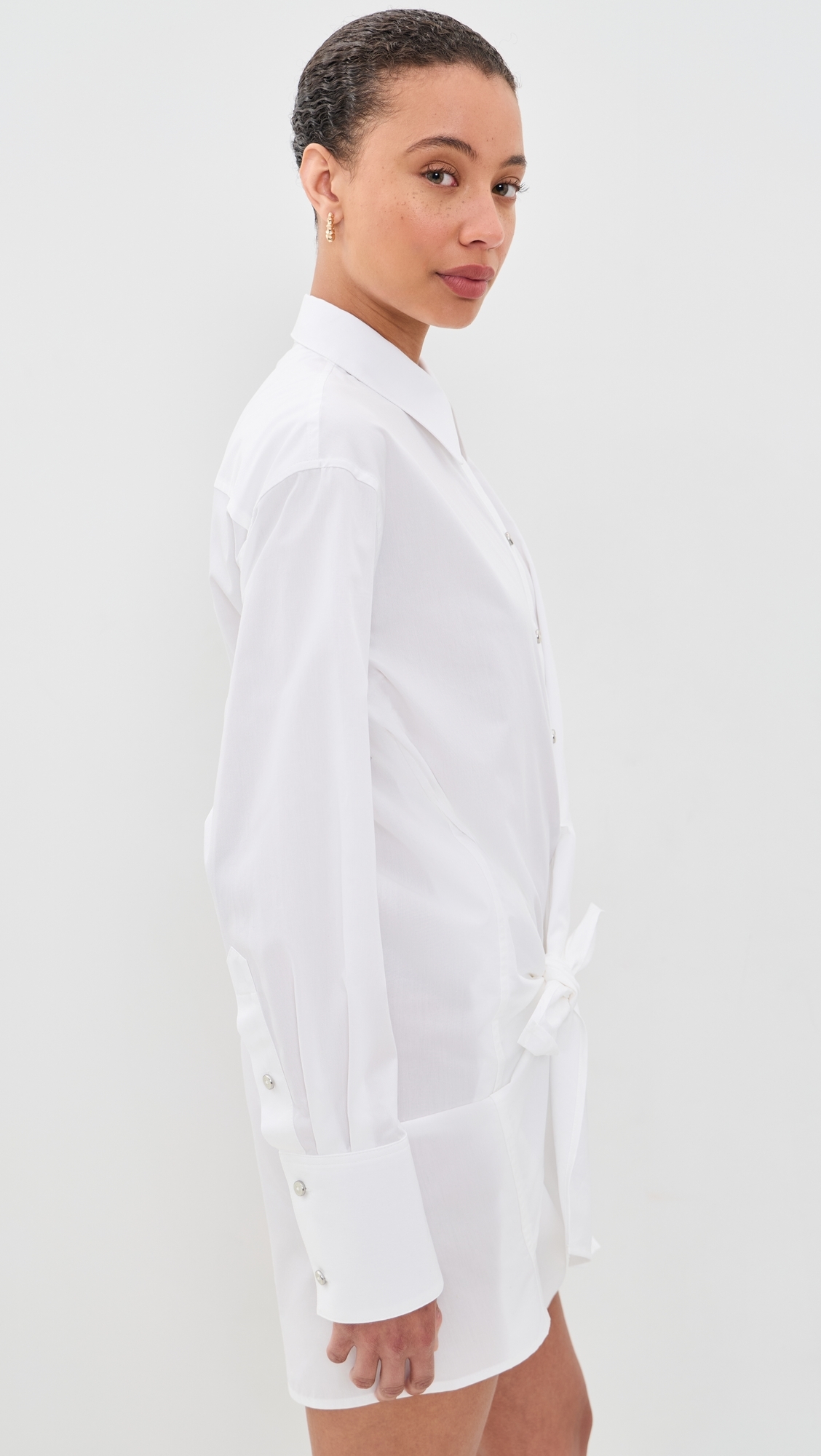 Knot Shirt Dress White