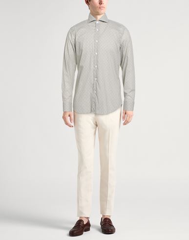 Man Shirt Light green Size 15 ½ Cotton, Elastane