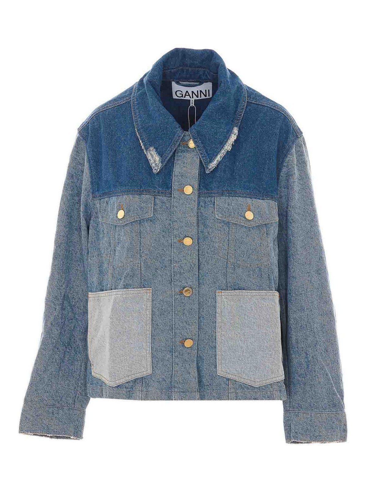 Denim patchwork denim jacket