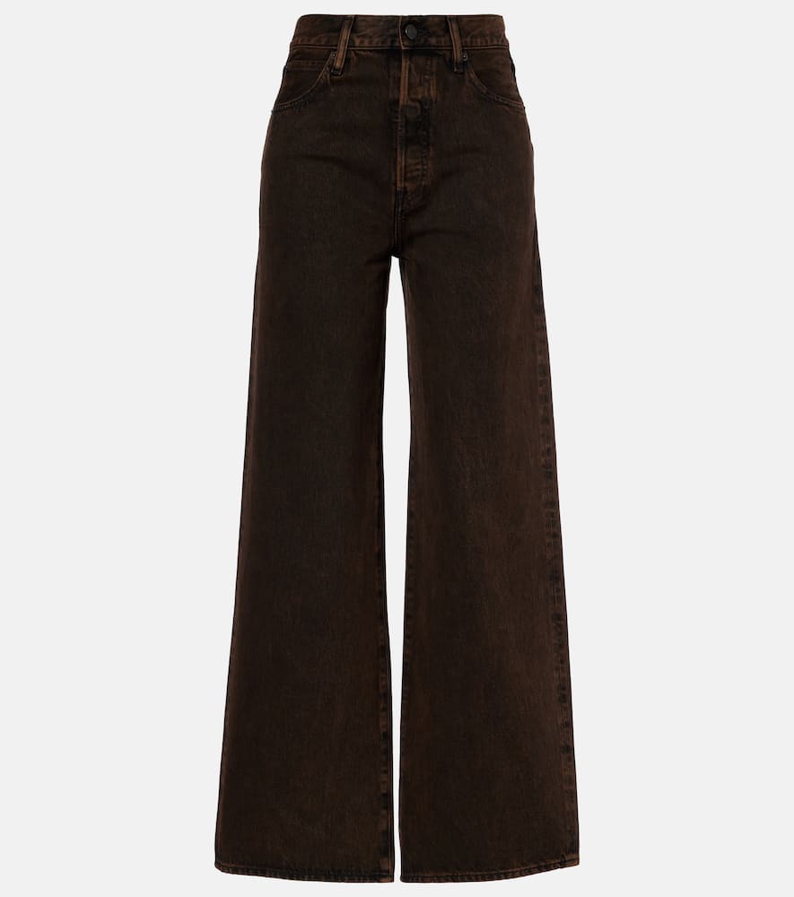 Collegiate high-rise wide-leg jeans