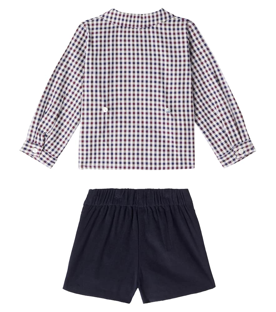 Baby Arlo checked cotton shirt and shorts set