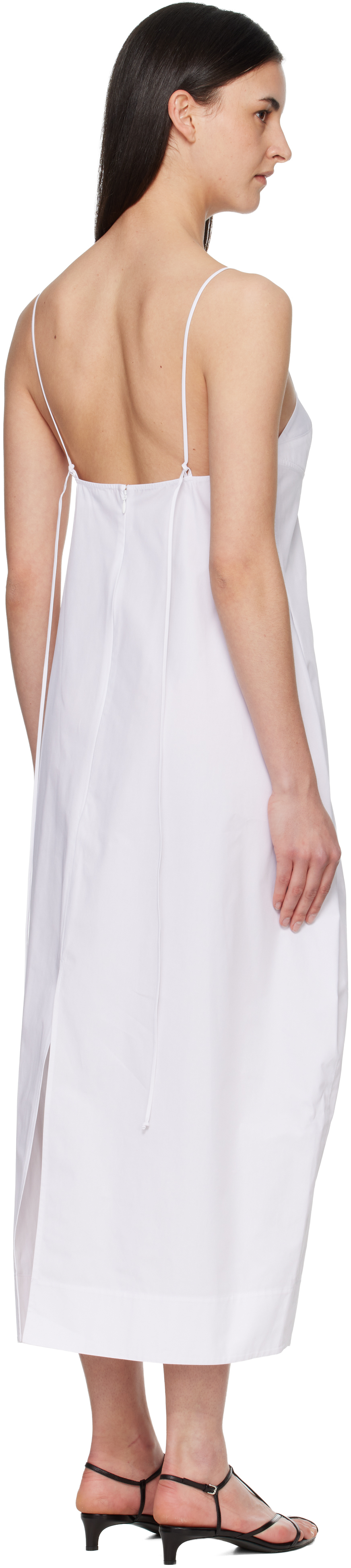 White Bustier Volume Midi Dress