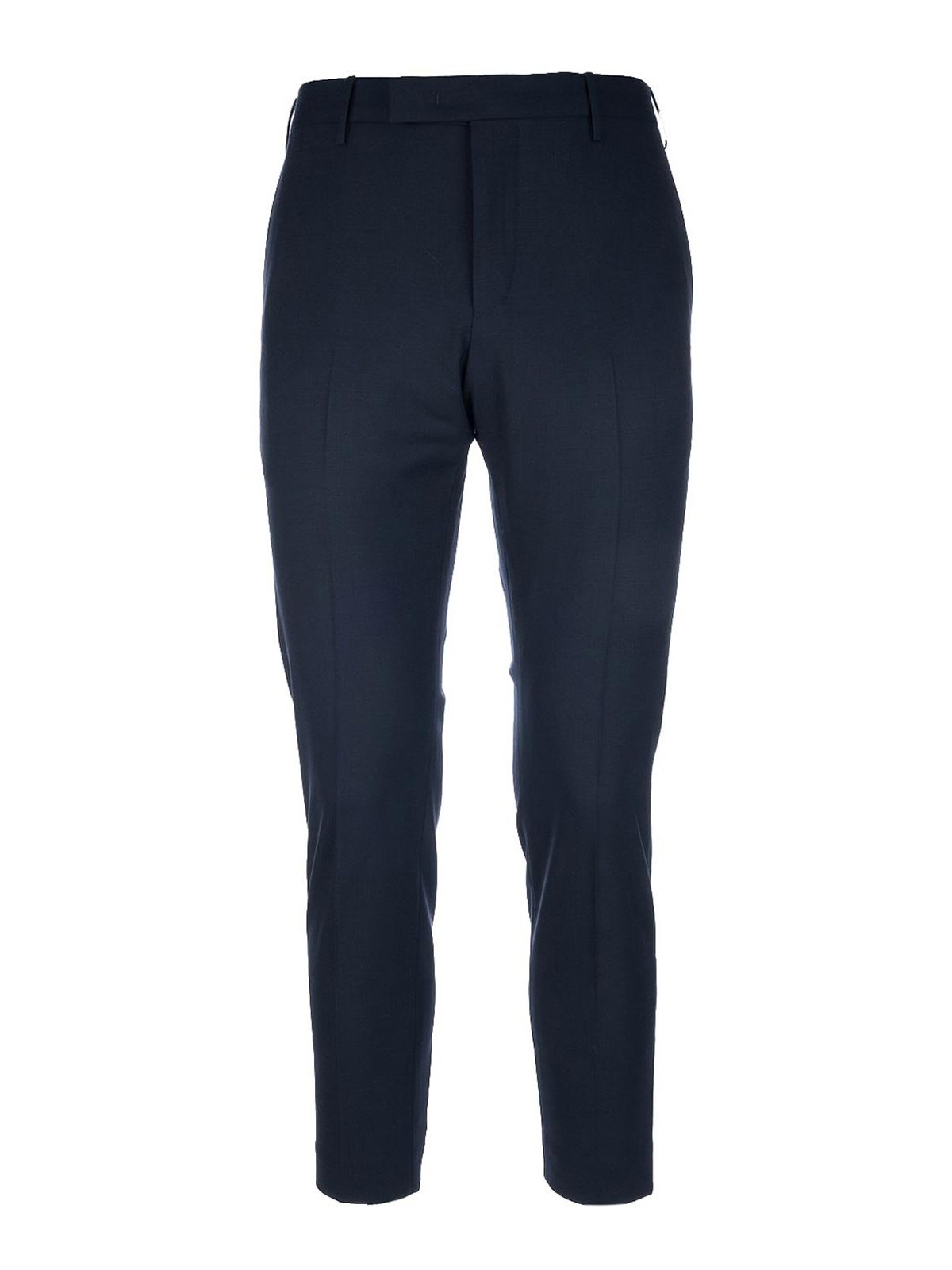 Blue Slim Tailored Pants In Lightweight Flannel Man