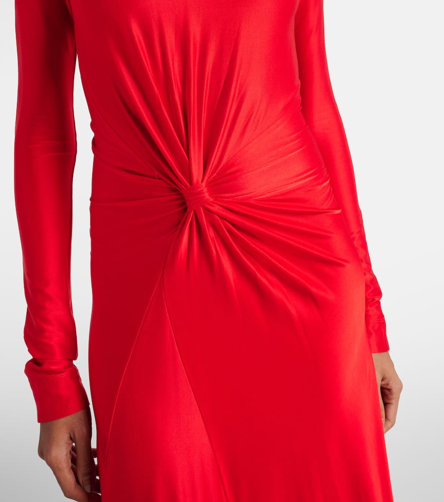 Gathered jersey maxi dress