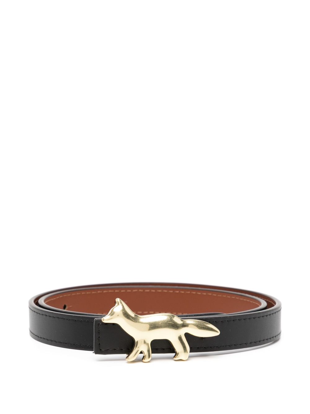 Maison Kitsuné fox reversible belt - Brown