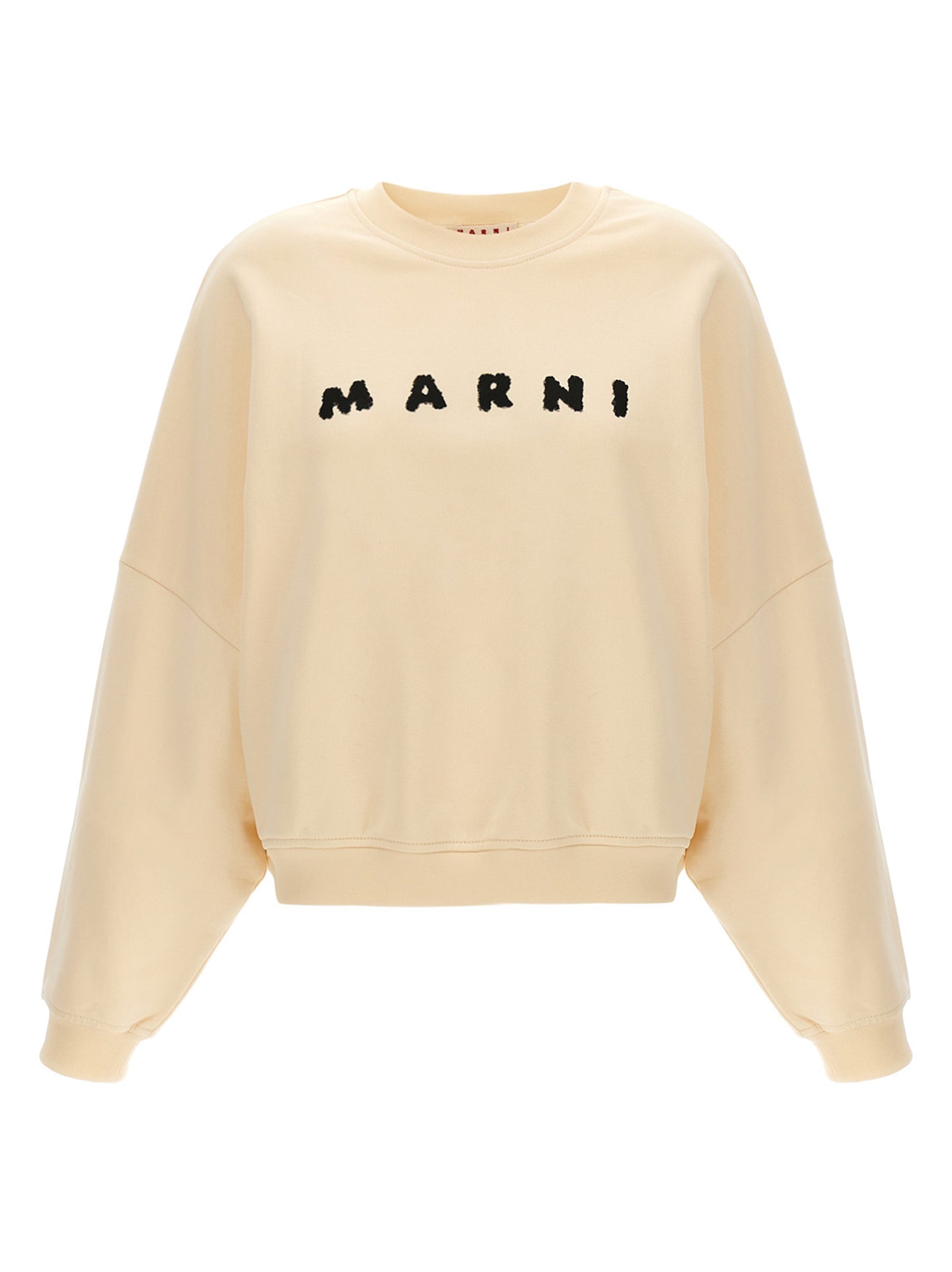 Logo-Print Cotton Sweatshirt — Beige