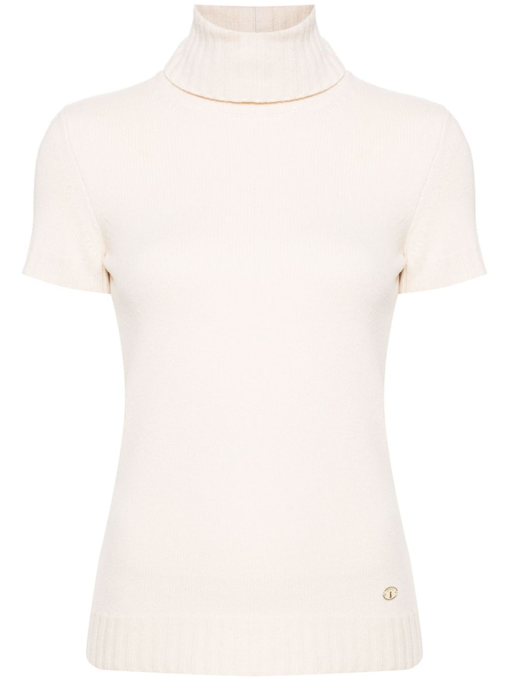 2007 roll-neck knitted top - Neutrals