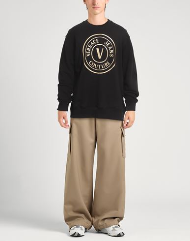 Man Sweatshirt Black Size M Cotton, Elastane