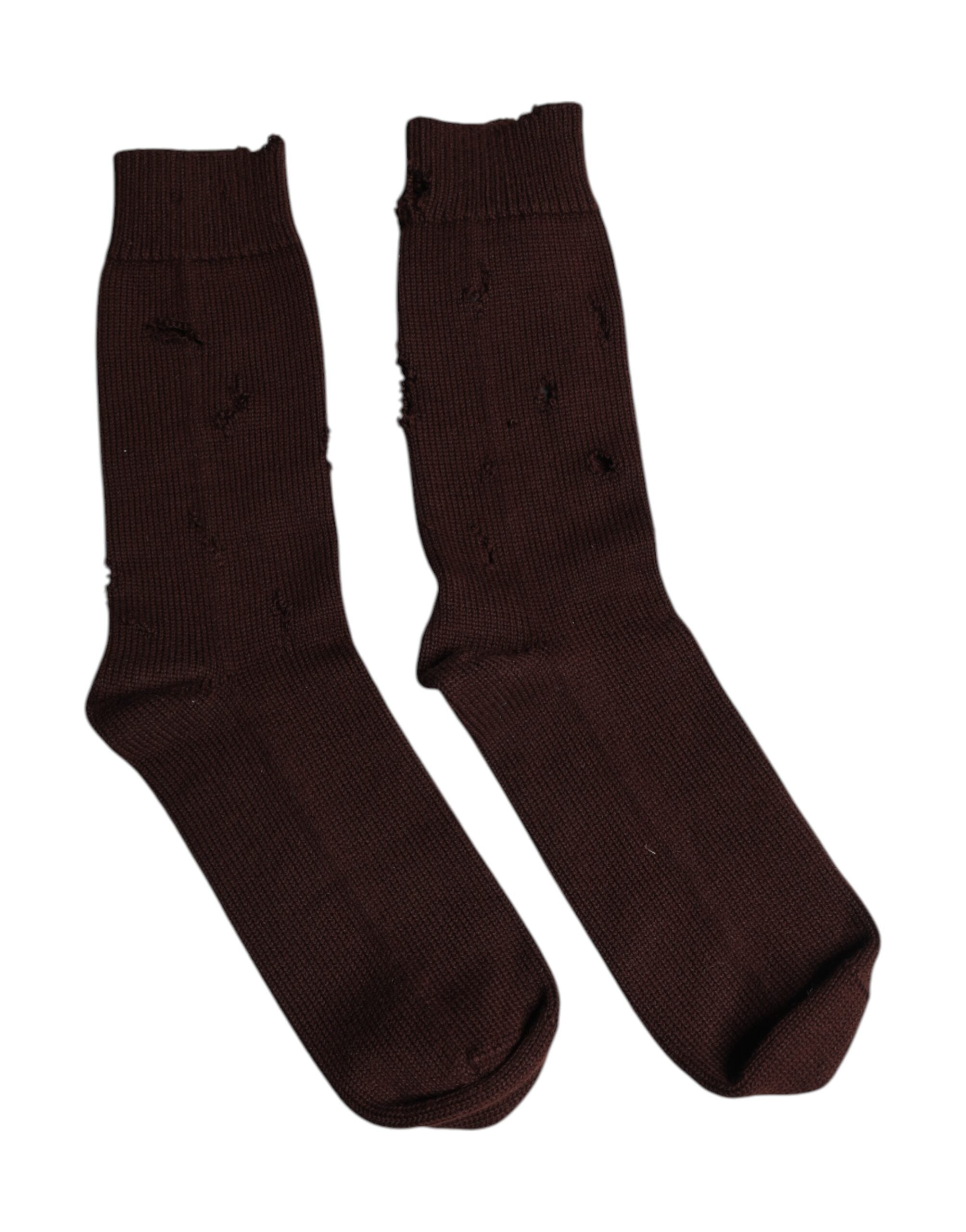 Logo-Detailed Cotton Blend Socks — Brown