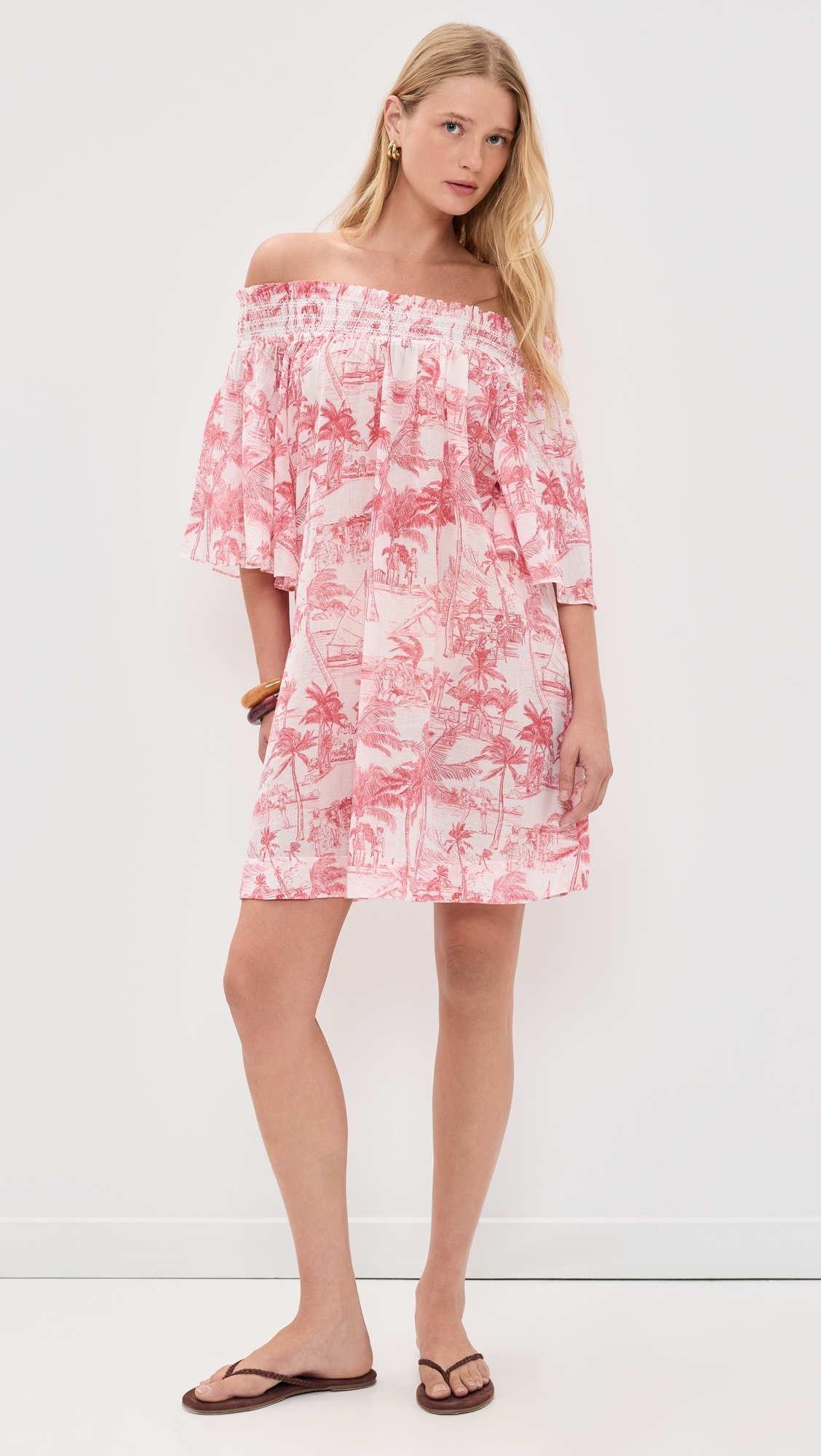 Flagler Mini Dress Palm Beach Vermilion One Size