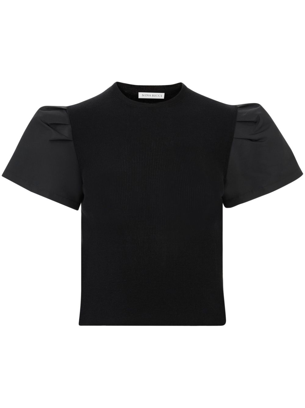 Puff-sleeve T-shirt - Black