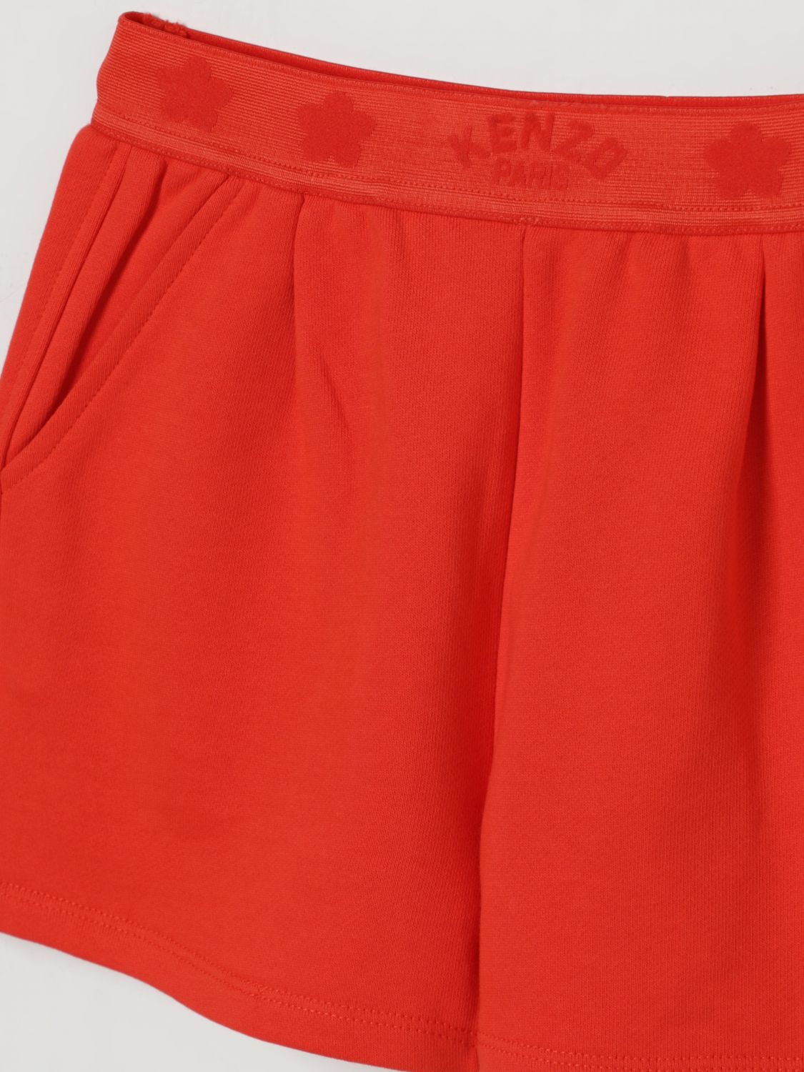 Logo-print cotton shorts - Red