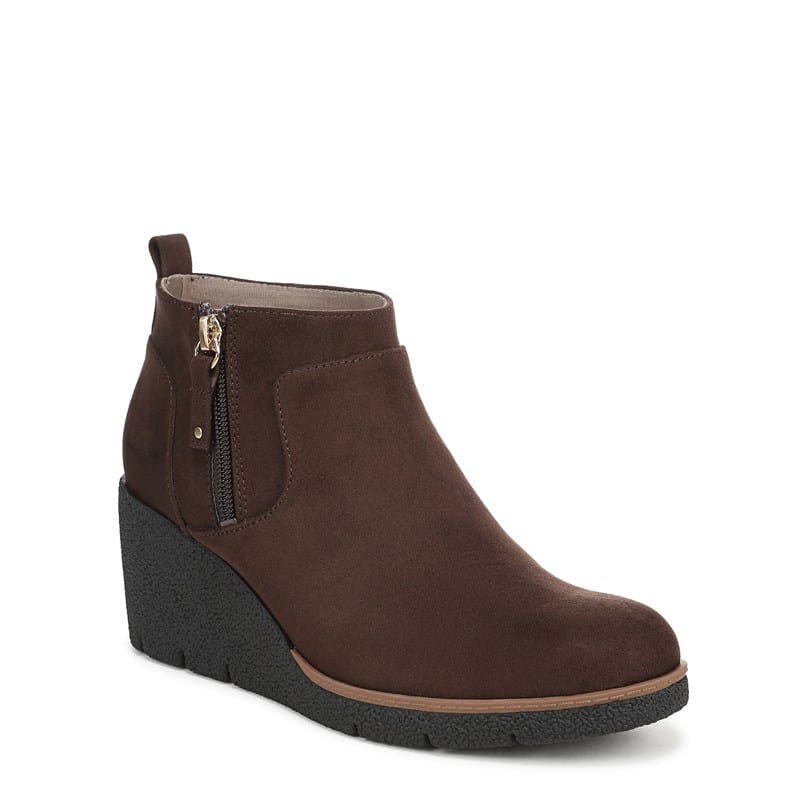Women's Bianca Wedge Booties (Dark Umber Brown Microsuede)