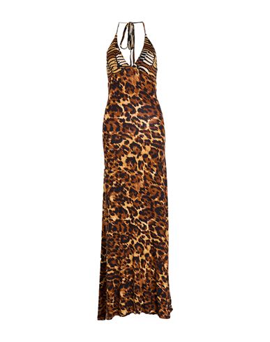 Woman Maxi dress Brown Size 6 Viscose, Elastane
