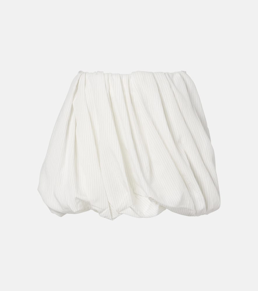 Gathered pinstripe balloon miniskirt
