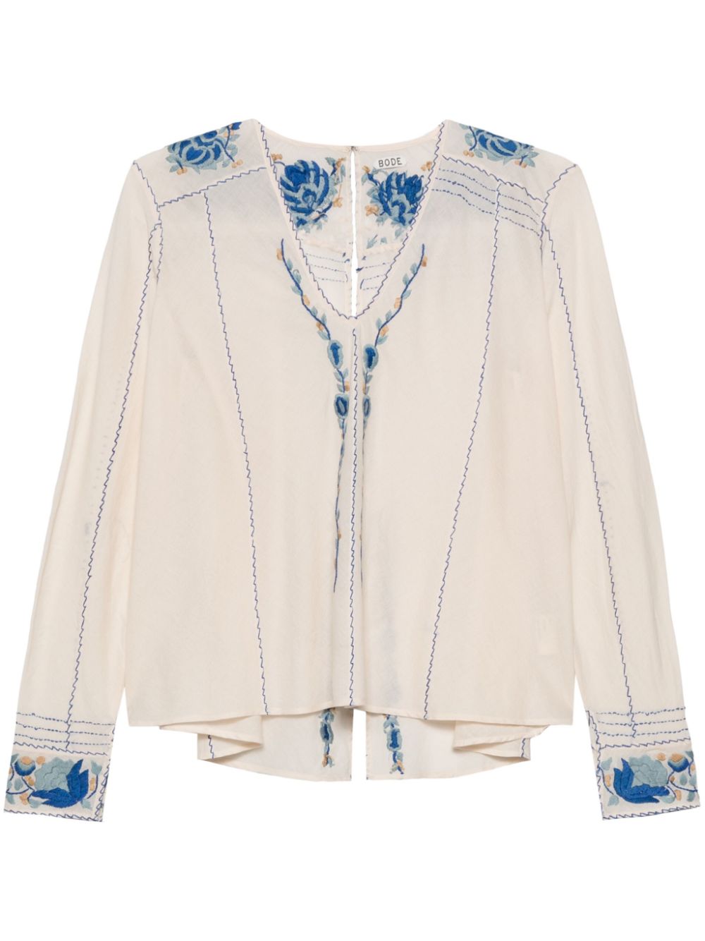 Cornflower embroidered blouse - Neutrals