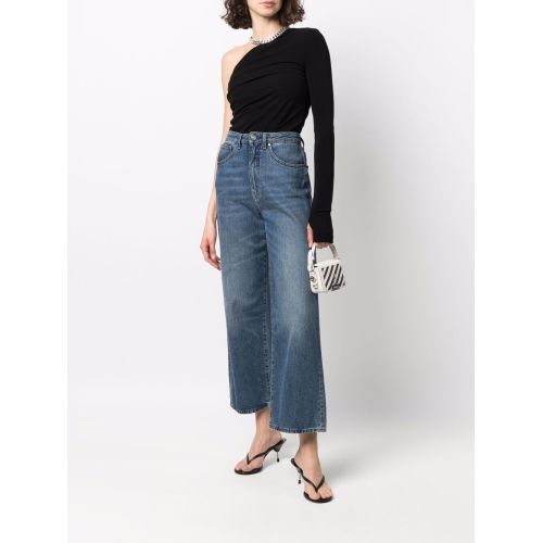 One-shoulder long-sleeve top