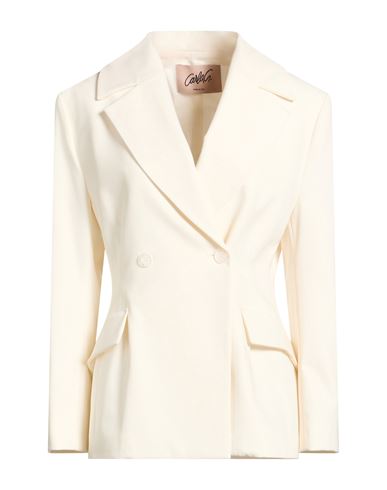 Woman Blazer Off white Size 2 Polyester, Viscose, Elastane